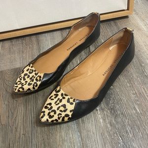 Chinese Laundry leopard pointed toe studded flats